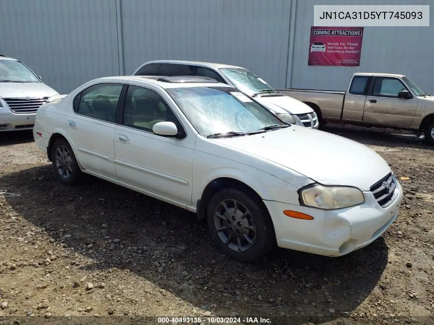 2000 Nissan Maxima Gle/Gxe/Se VIN: JN1CA31D5YT745093 Lot: 40493138