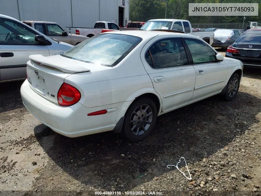 2000 Nissan Maxima Gle/Gxe/Se VIN: JN1CA31D5YT745093 Lot: 40493138