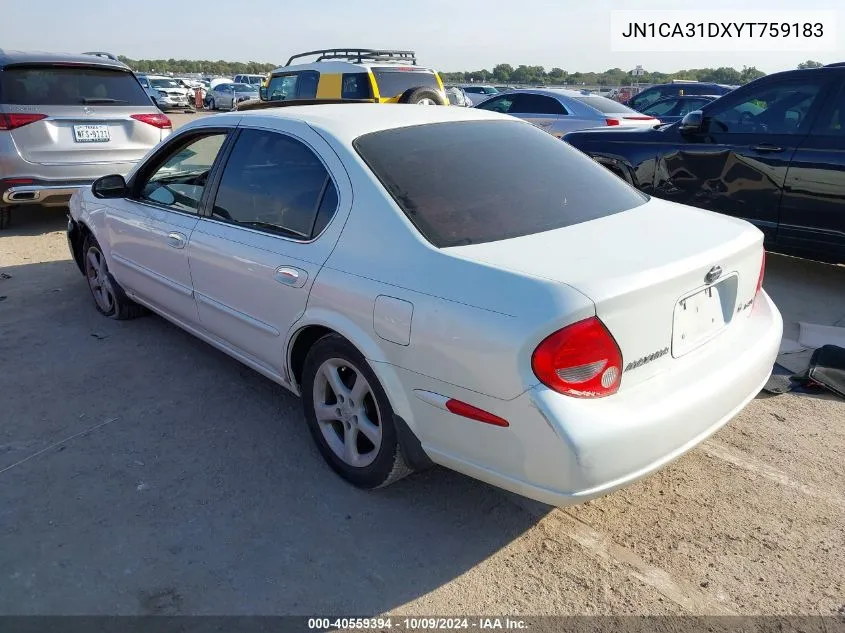 2000 Nissan Maxima Gle/Gxe/Se VIN: JN1CA31DXYT759183 Lot: 40559394