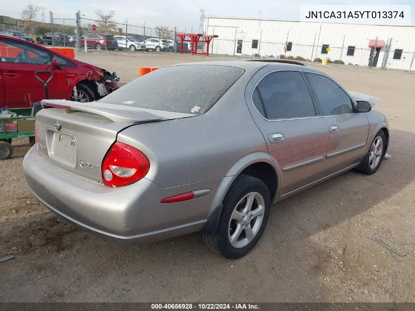 2000 Nissan Maxima Gle/Gxe/Se VIN: JN1CA31A5YT013374 Lot: 40656928