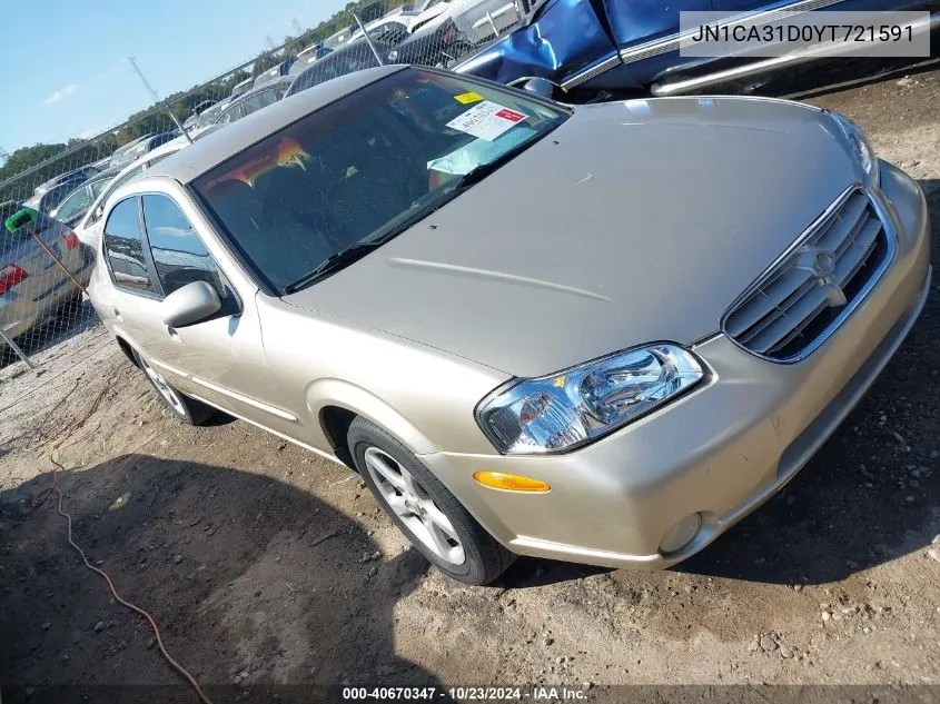 2000 Nissan Maxima Gle/Gxe/Se VIN: JN1CA31D0YT721591 Lot: 40670347