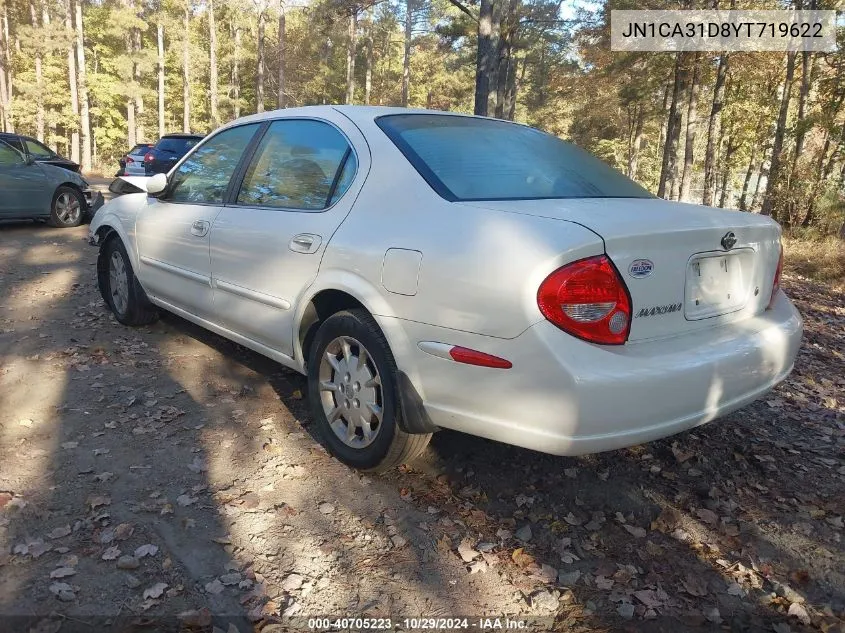 2000 Nissan Maxima Gle/Gxe/Se VIN: JN1CA31D8YT719622 Lot: 40705223