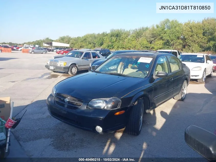 2001 Nissan Maxima Se VIN: JN1CA31D81T810850 Lot: 40490215