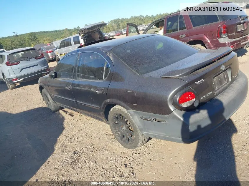 2001 Nissan Maxima Se VIN: JN1CA31D81T609840 Lot: 40606495