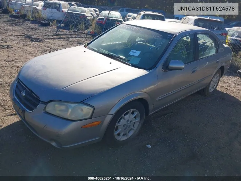 2001 Nissan Maxima Gxe VIN: JN1CA31D81T624578 Lot: 40625251