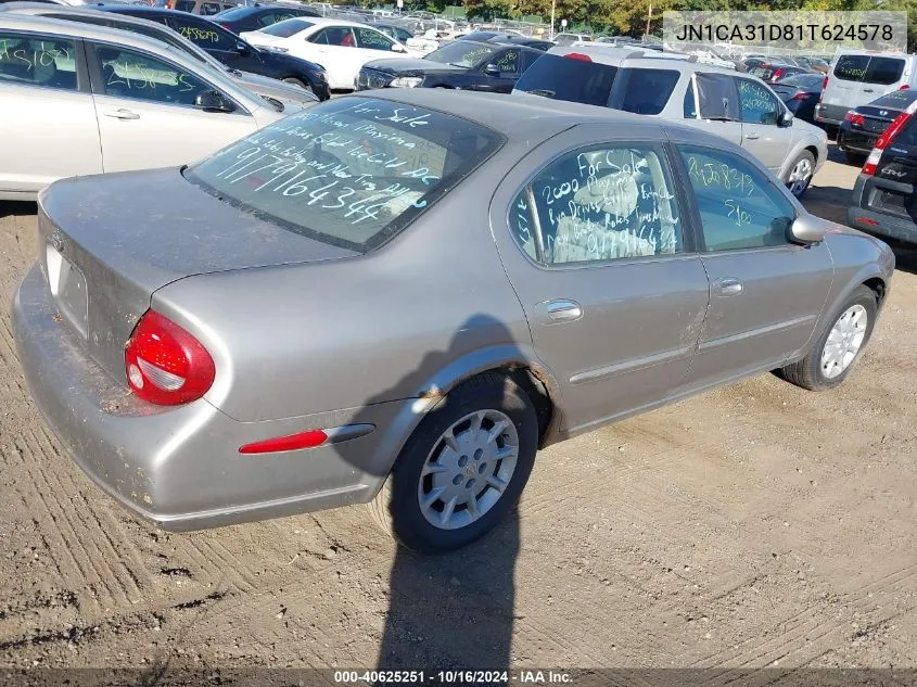 2001 Nissan Maxima Gxe VIN: JN1CA31D81T624578 Lot: 40625251