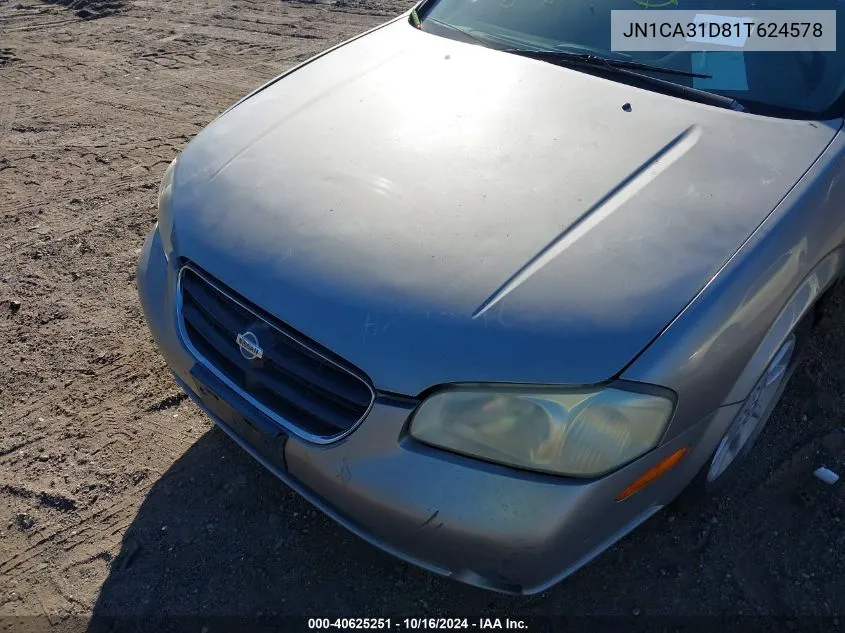 2001 Nissan Maxima Gxe VIN: JN1CA31D81T624578 Lot: 40625251