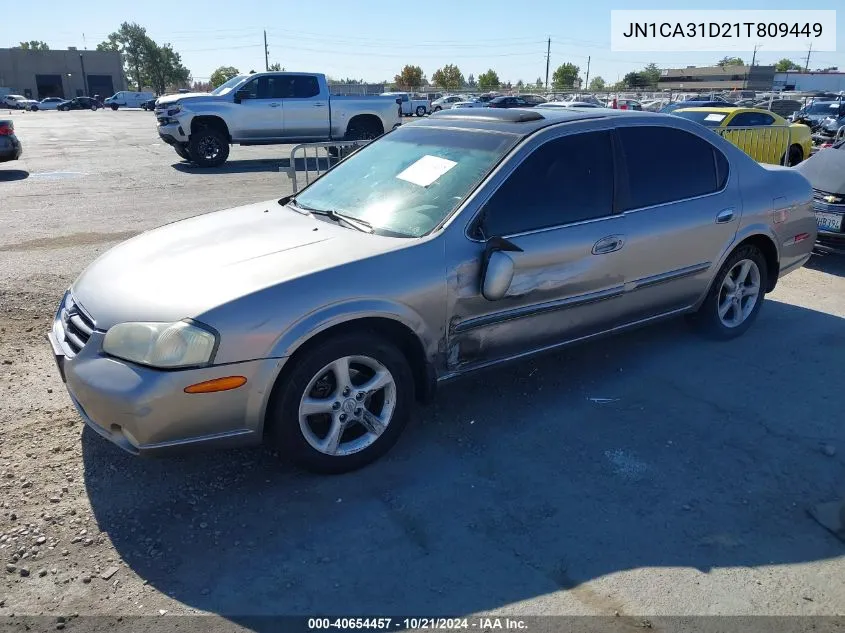 2001 Nissan Maxima Gle VIN: JN1CA31D21T809449 Lot: 40654457