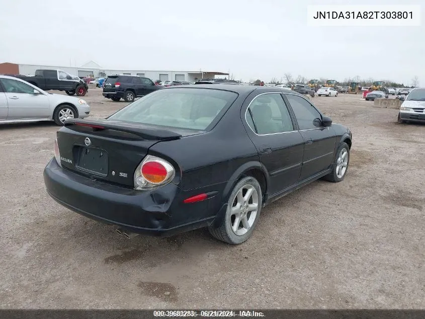 2002 Nissan Maxima Se VIN: JN1DA31A82T303801 Lot: 39683283