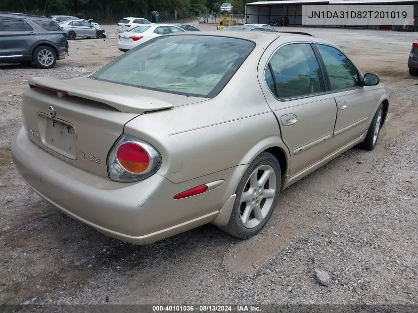 2002 Nissan Maxima Se VIN: JN1DA31D82T201019 Lot: 40101036