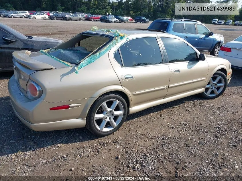 2002 Nissan Maxima Gle VIN: JN1DA31D52T439989 Lot: 40197343