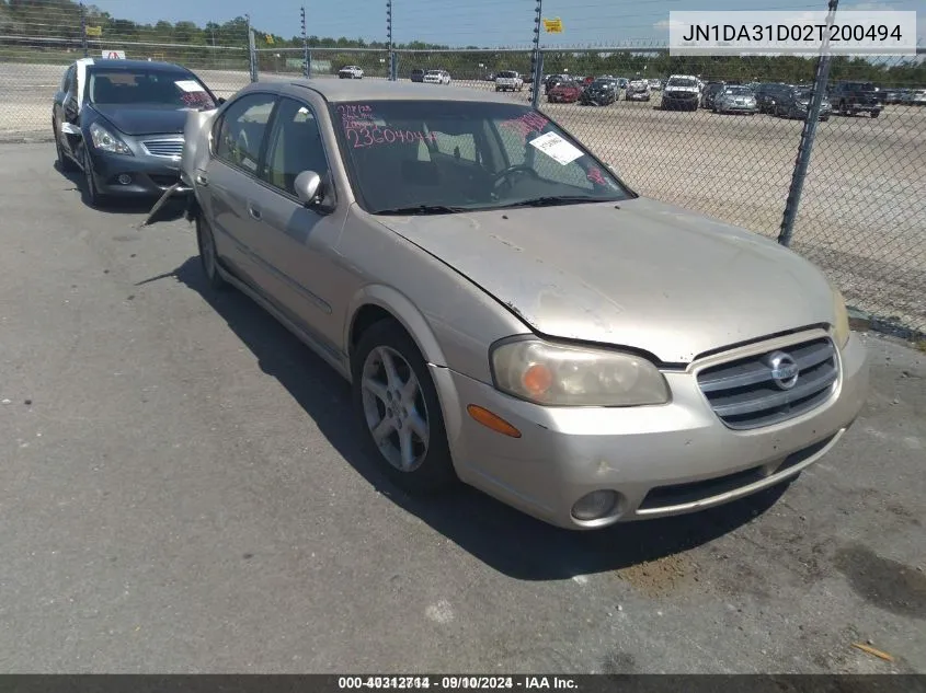 JN1DA31D02T200494 2002 Nissan Maxima Se