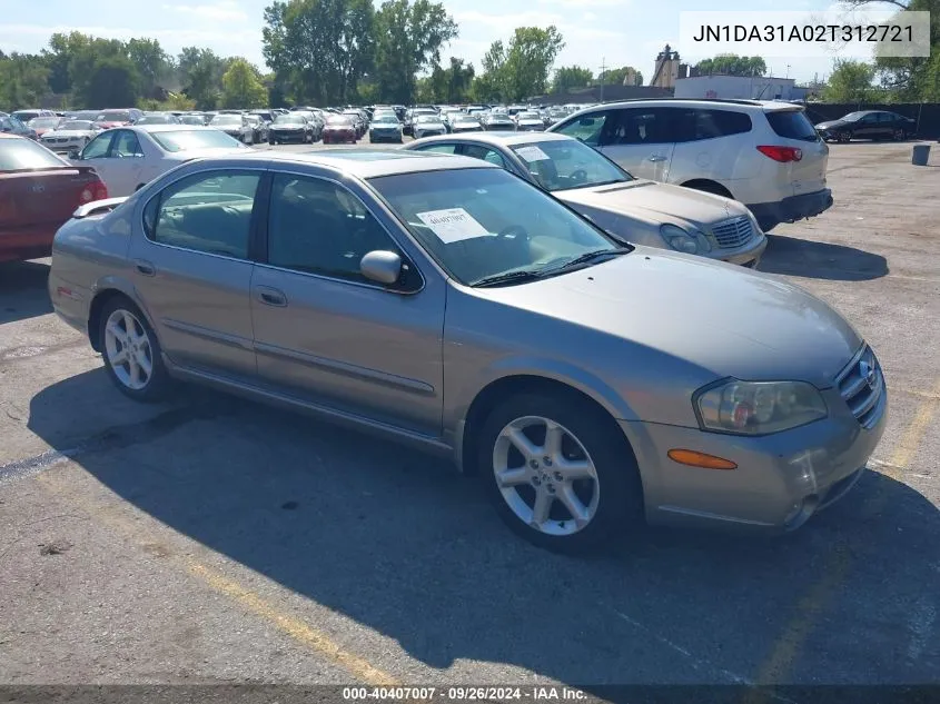 2002 Nissan Maxima Se VIN: JN1DA31A02T312721 Lot: 40407007