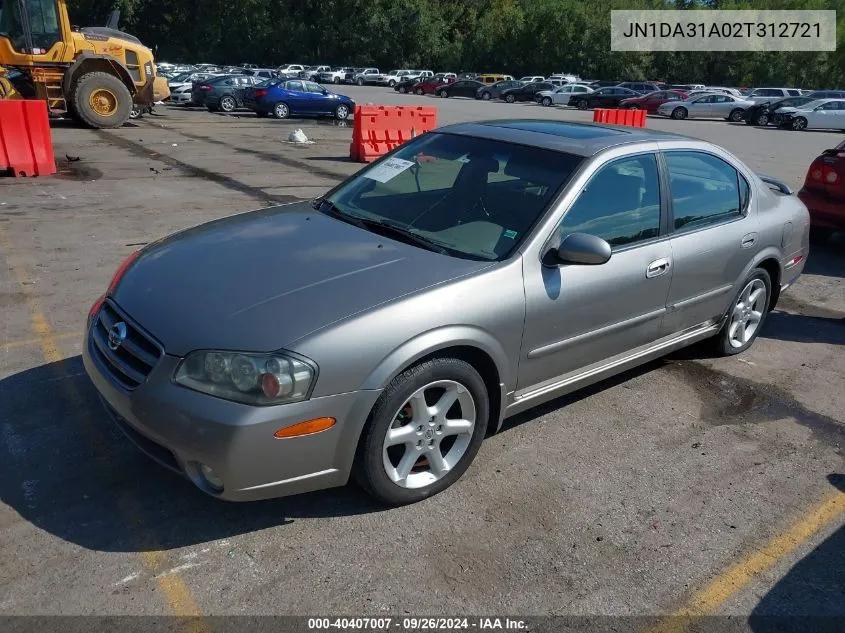 2002 Nissan Maxima Se VIN: JN1DA31A02T312721 Lot: 40407007