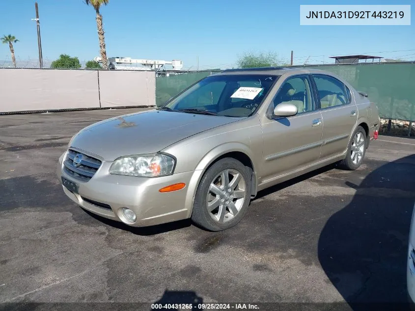 JN1DA31D92T443219 2002 Nissan Maxima Gle