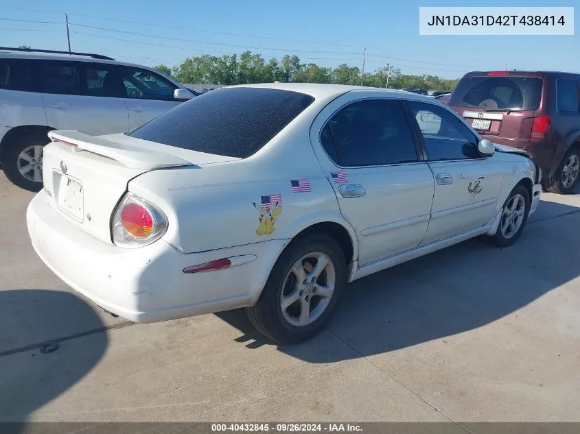 2002 Nissan Maxima Gle/Gxe/Se VIN: JN1DA31D42T438414 Lot: 40432845