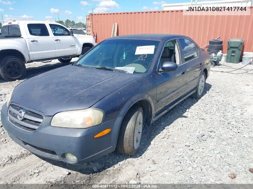 2002 Nissan Maxima Se VIN: JN1DA31D82T417744 Lot: 40471112