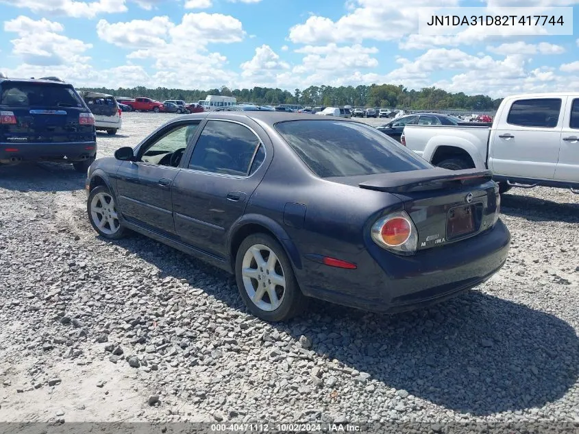 2002 Nissan Maxima Se VIN: JN1DA31D82T417744 Lot: 40471112