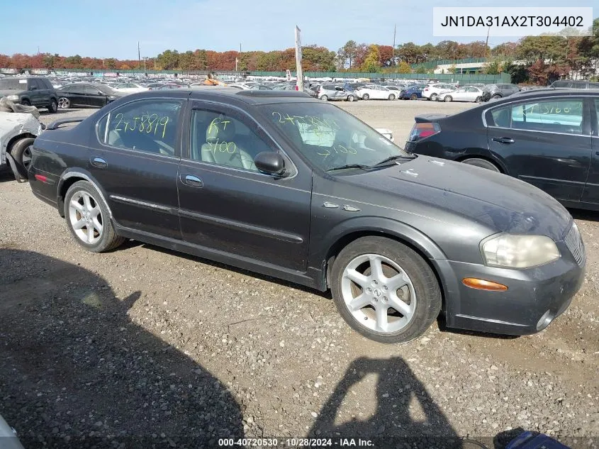 2002 Nissan Maxima Gle/Se VIN: JN1DA31AX2T304402 Lot: 40720530