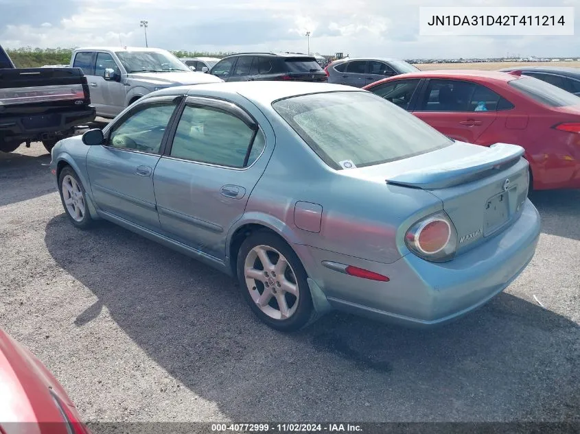 2002 Nissan Maxima Se VIN: JN1DA31D42T411214 Lot: 40772999