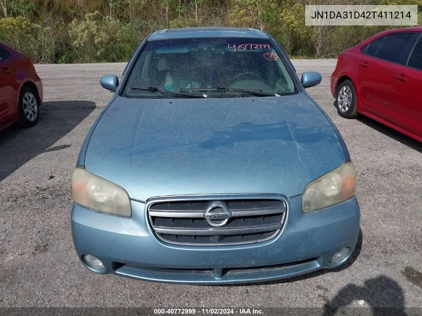 2002 Nissan Maxima Se VIN: JN1DA31D42T411214 Lot: 40772999