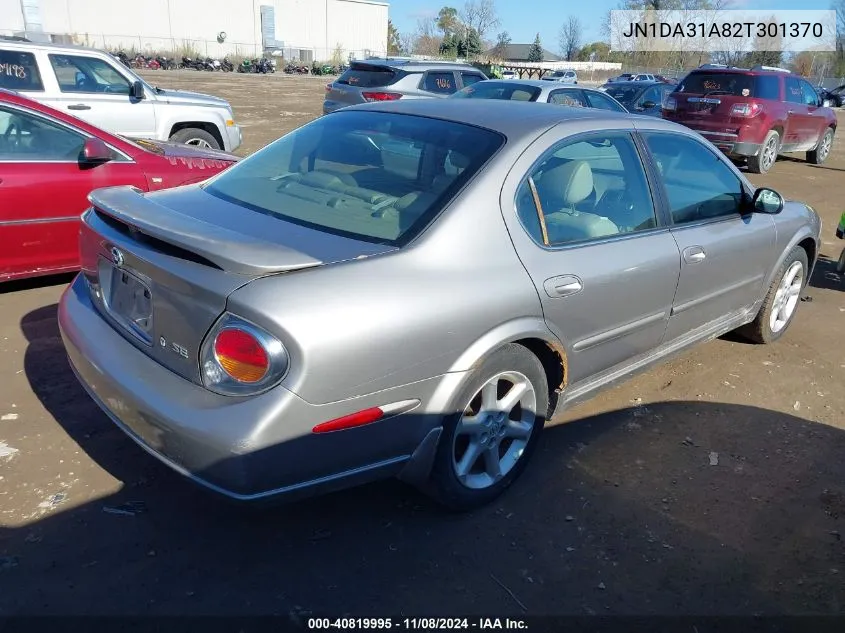 2002 Nissan Maxima Se VIN: JN1DA31A82T301370 Lot: 40819995