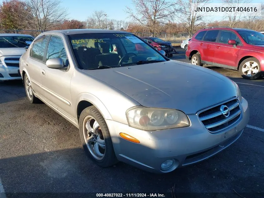 2002 Nissan Maxima Se VIN: JN1DA31D02T404616 Lot: 40827022