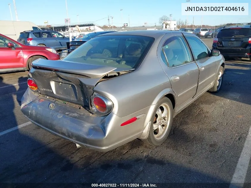 2002 Nissan Maxima Se VIN: JN1DA31D02T404616 Lot: 40827022