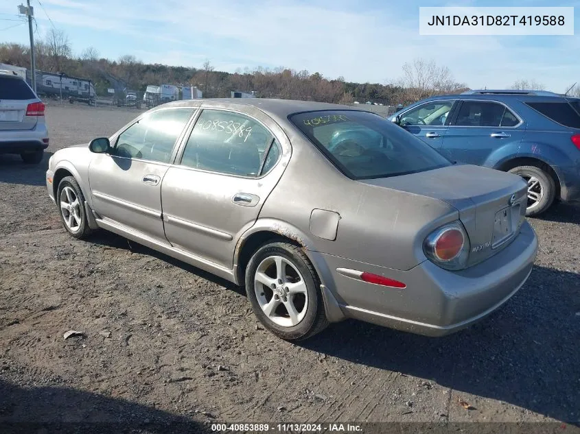 2002 Nissan Maxima Gxe VIN: JN1DA31D82T419588 Lot: 40853889