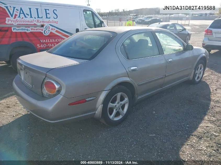 2002 Nissan Maxima Gxe VIN: JN1DA31D82T419588 Lot: 40853889