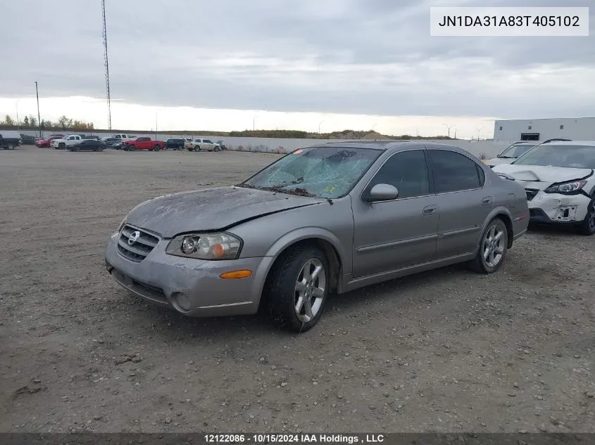 2003 Nissan Maxima Se VIN: JN1DA31A83T405102 Lot: 12122086