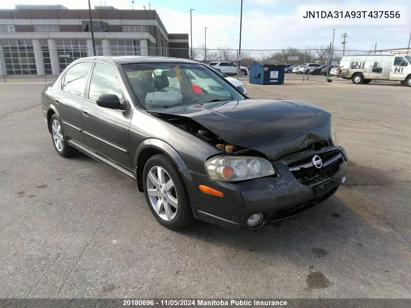 2003 Nissan Maxima Gle VIN: JN1DA31A93T437556 Lot: 20180696