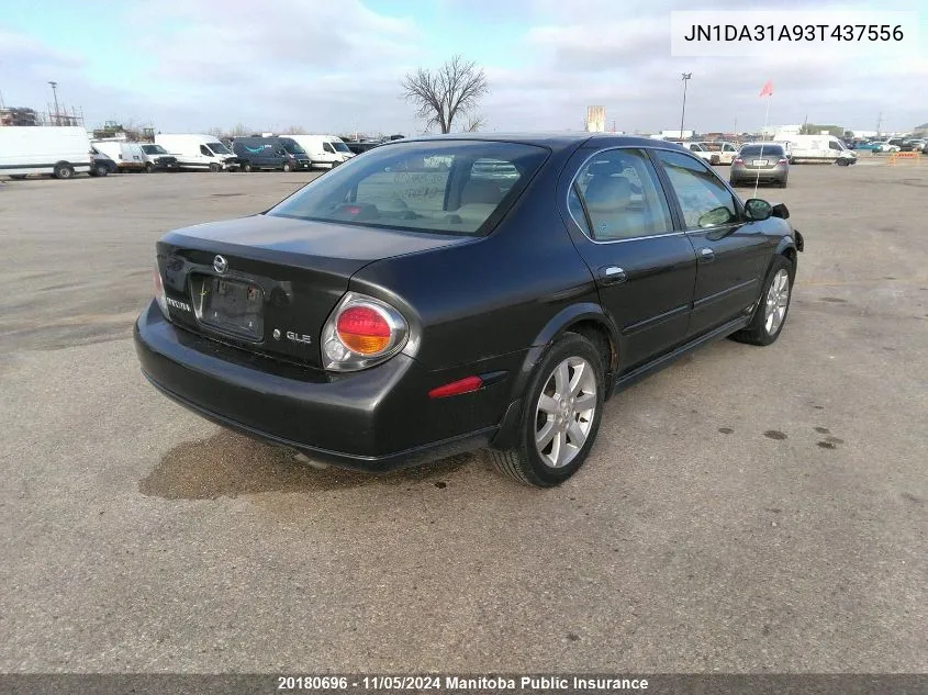 2003 Nissan Maxima Gle VIN: JN1DA31A93T437556 Lot: 20180696