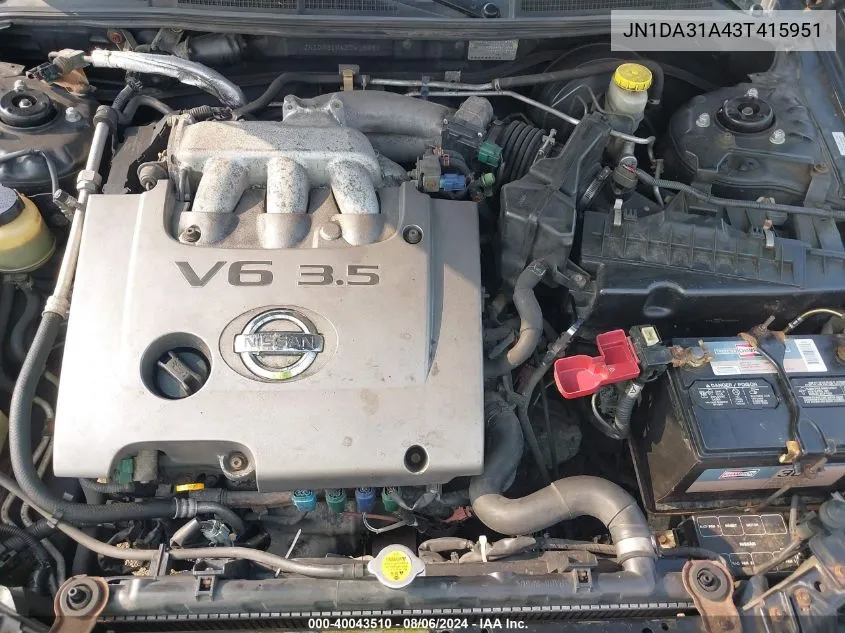 JN1DA31A43T415951 2003 Nissan Maxima Se