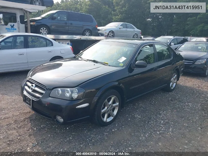 JN1DA31A43T415951 2003 Nissan Maxima Se