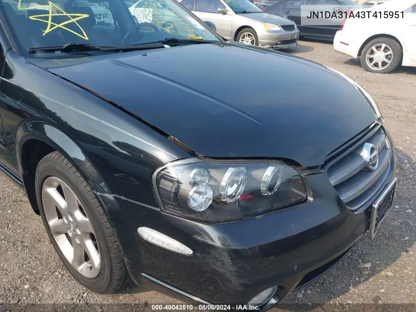 JN1DA31A43T415951 2003 Nissan Maxima Se