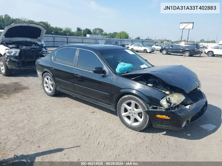 2003 Nissan Maxima Se VIN: JN1DA31A33T402883 Lot: 40213028