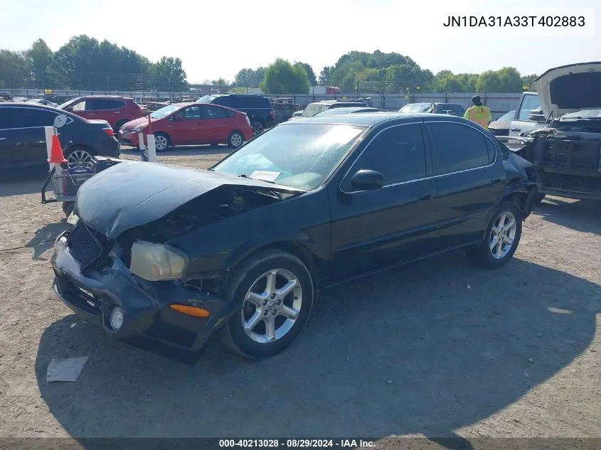 2003 Nissan Maxima Se VIN: JN1DA31A33T402883 Lot: 40213028