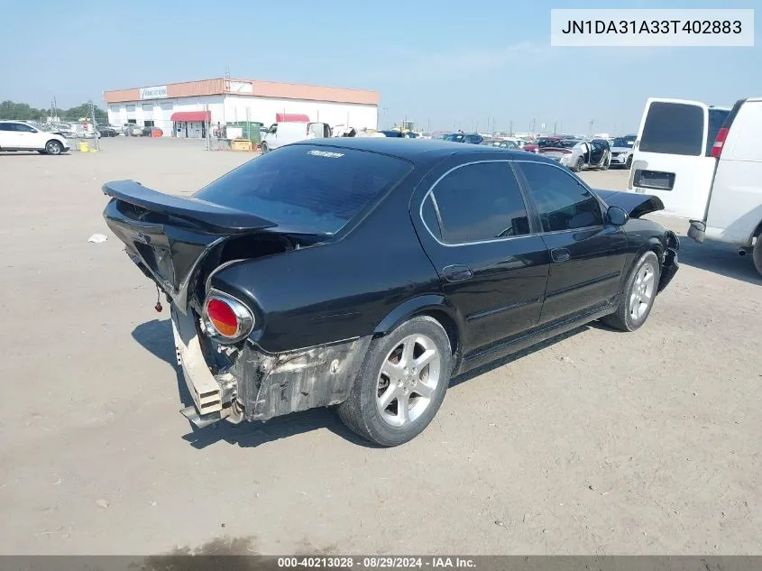 2003 Nissan Maxima Se VIN: JN1DA31A33T402883 Lot: 40213028