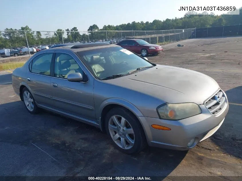 2003 Nissan Maxima Gle VIN: JN1DA31A03T436859 Lot: 40228154