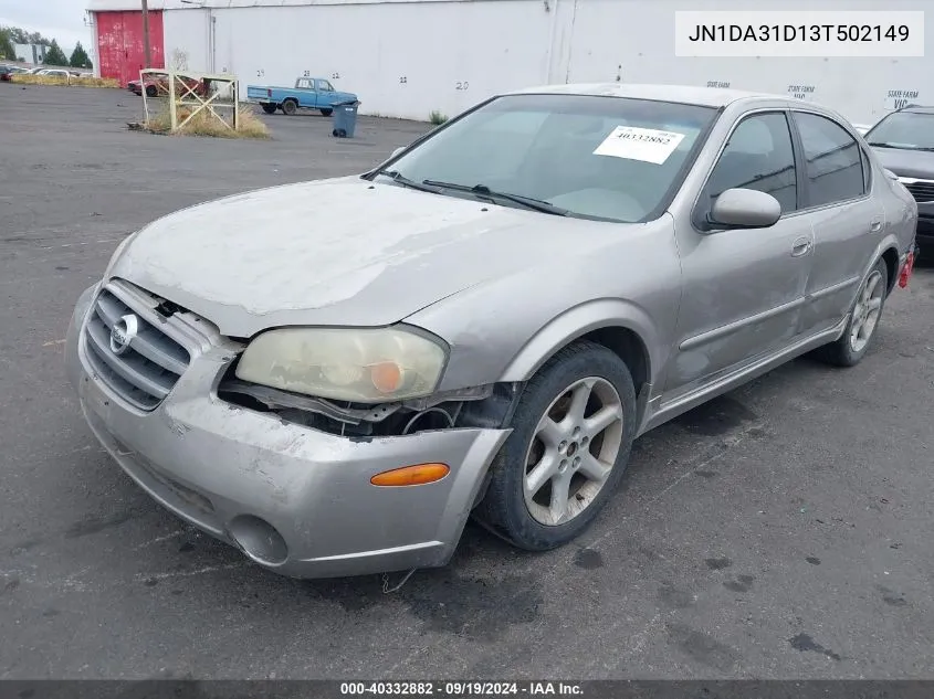 2003 Nissan Maxima Se VIN: JN1DA31D13T502149 Lot: 40332882