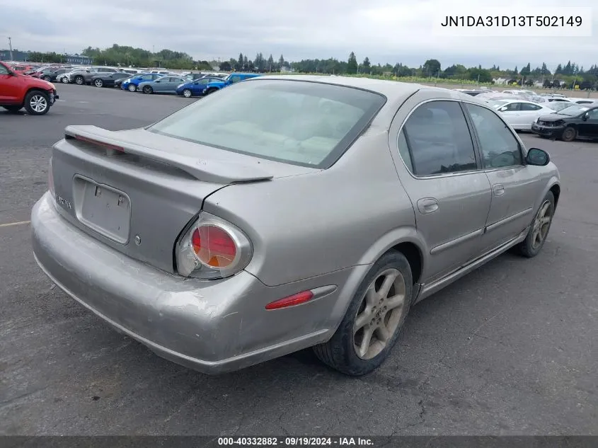 2003 Nissan Maxima Se VIN: JN1DA31D13T502149 Lot: 40332882