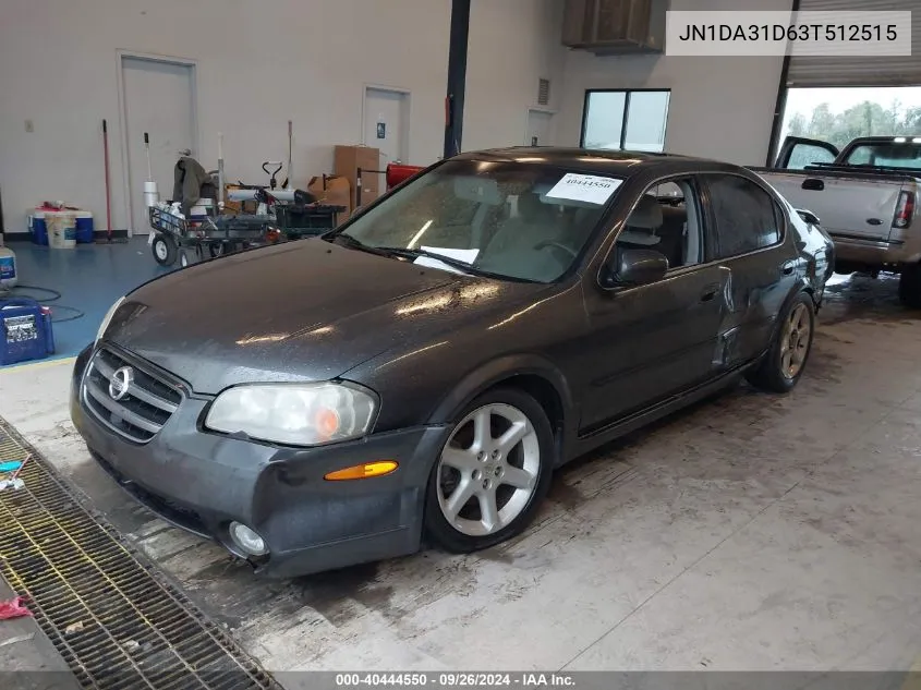 2003 Nissan Maxima Se VIN: JN1DA31D63T512515 Lot: 40444550