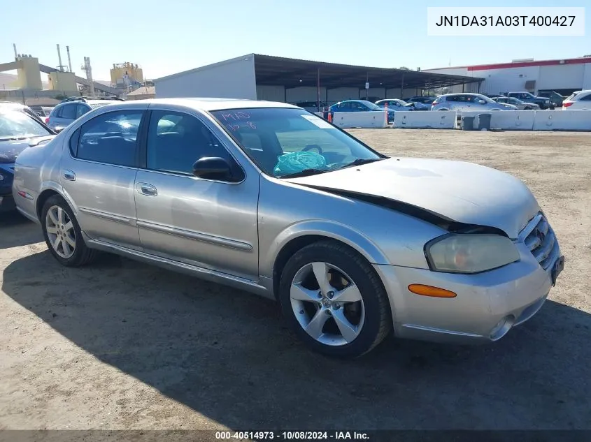 2003 Nissan Maxima Gle VIN: JN1DA31A03T400427 Lot: 40514973