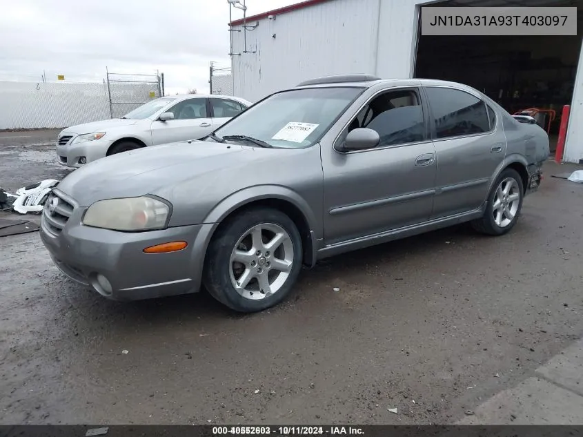 2003 Nissan Maxima Se VIN: JN1DA31A93T403097 Lot: 40552603