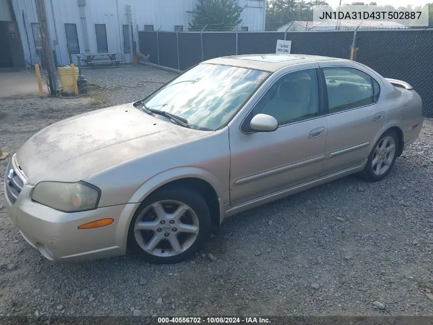 2003 Nissan Maxima Se VIN: JN1DA31D43T502887 Lot: 40556702