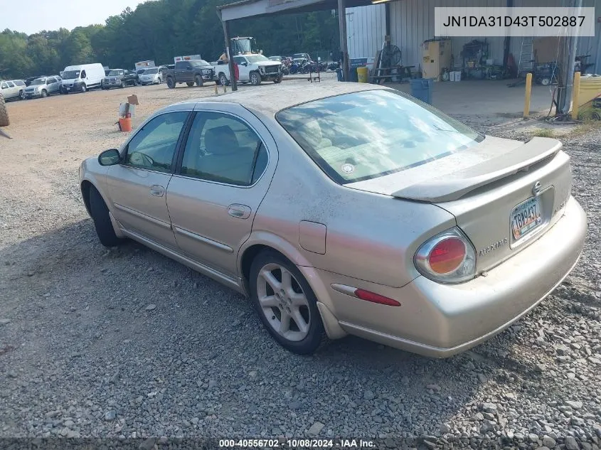 2003 Nissan Maxima Se VIN: JN1DA31D43T502887 Lot: 40556702