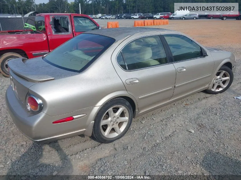 2003 Nissan Maxima Se VIN: JN1DA31D43T502887 Lot: 40556702