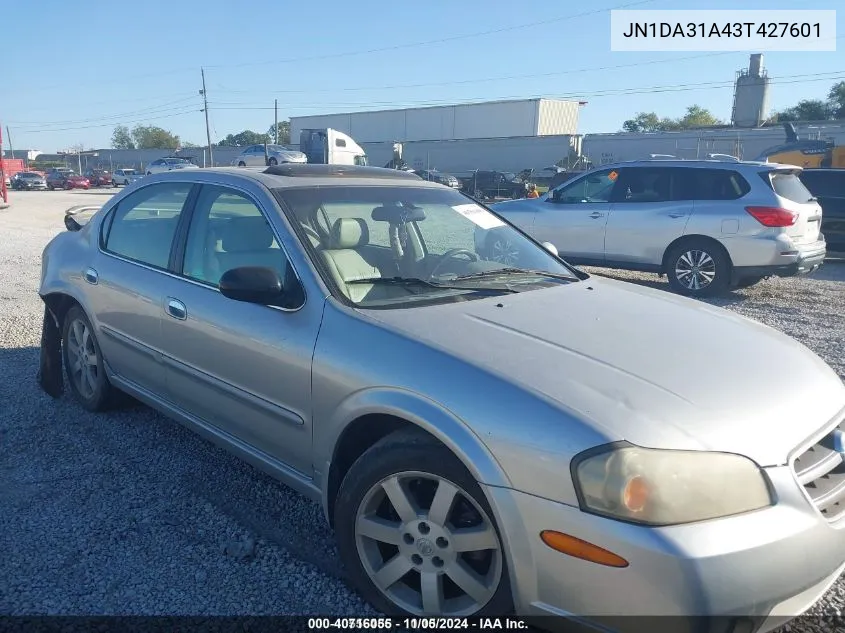 2003 Nissan Maxima Gle VIN: JN1DA31A43T427601 Lot: 40716055