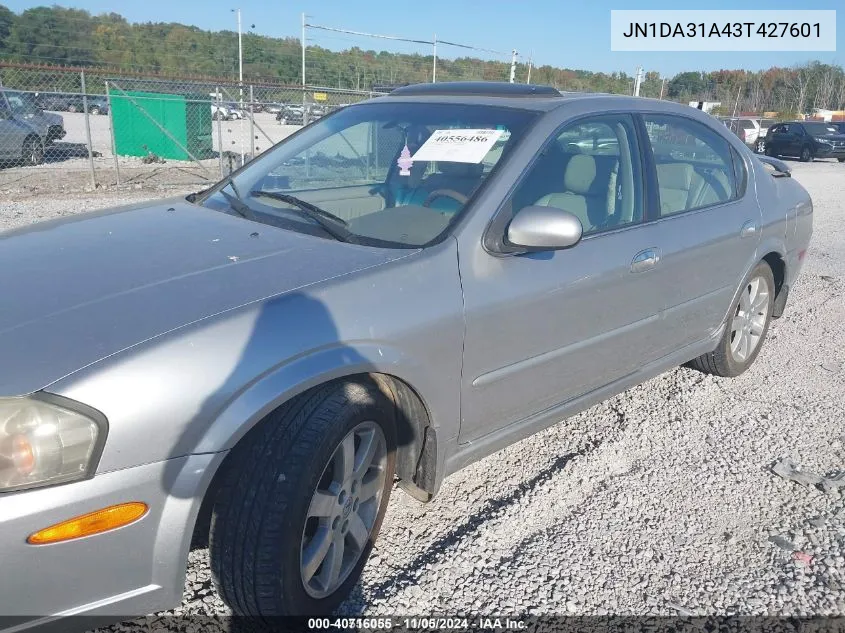 2003 Nissan Maxima Gle VIN: JN1DA31A43T427601 Lot: 40716055